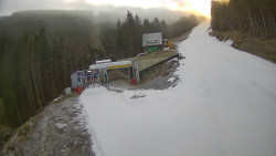 Modrá sjezdovka - dojezd k lanové dráze