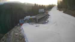 Modrá sjezdovka - dojezd k lanové dráze