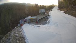 Modrá sjezdovka - dojezd k lanové dráze