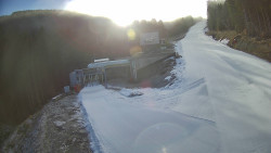 Modrá sjezdovka - dojezd k lanové dráze