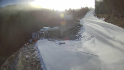 Modrá sjezdovka - dojezd k lanové dráze