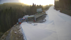 Modrá sjezdovka - dojezd k lanové dráze