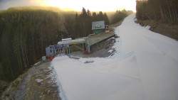 Modrá sjezdovka - dojezd k lanové dráze