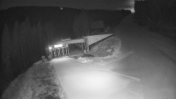 Modrá sjezdovka - dojezd k lanové dráze