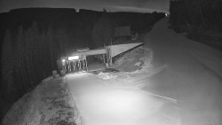 Modrá sjezdovka - dojezd k lanové dráze