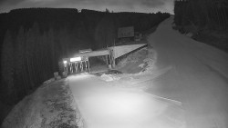 Modrá sjezdovka - dojezd k lanové dráze