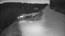 Modrá sjezdovka - dojezd k lanové dráze