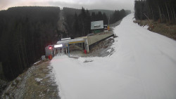 Modrá sjezdovka - dojezd k lanové dráze