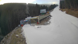 Modrá sjezdovka - dojezd k lanové dráze