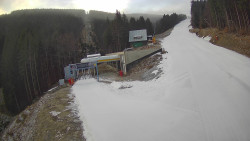 Modrá sjezdovka - dojezd k lanové dráze