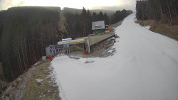 Modrá sjezdovka - dojezd k lanové dráze