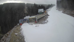 Modrá sjezdovka - dojezd k lanové dráze