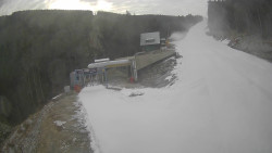 Modrá sjezdovka - dojezd k lanové dráze