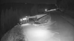 Modrá sjezdovka - dojezd k lanové dráze