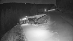 Modrá sjezdovka - dojezd k lanové dráze