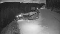 Modrá sjezdovka - dojezd k lanové dráze