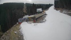 Modrá sjezdovka - dojezd k lanové dráze