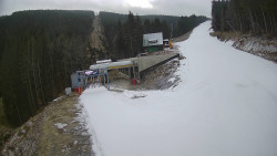 Modrá sjezdovka - dojezd k lanové dráze