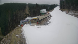 Modrá sjezdovka - dojezd k lanové dráze