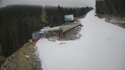 Modrá sjezdovka - dojezd k lanové dráze