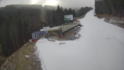 Modrá sjezdovka - dojezd k lanové dráze