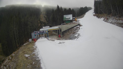 Modrá sjezdovka - dojezd k lanové dráze