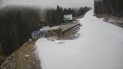 Modrá sjezdovka - dojezd k lanové dráze