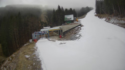 Modrá sjezdovka - dojezd k lanové dráze