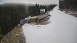 Modrá sjezdovka - dojezd k lanové dráze