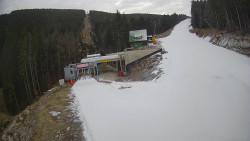 Modrá sjezdovka - dojezd k lanové dráze