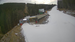 Modrá sjezdovka - dojezd k lanové dráze