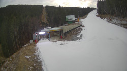 Modrá sjezdovka - dojezd k lanové dráze