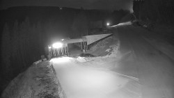 Modrá sjezdovka - dojezd k lanové dráze