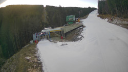 Modrá sjezdovka - dojezd k lanové dráze