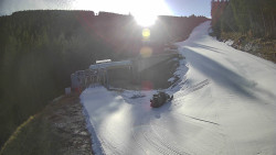 Modrá sjezdovka - dojezd k lanové dráze