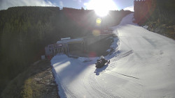 Modrá sjezdovka - dojezd k lanové dráze