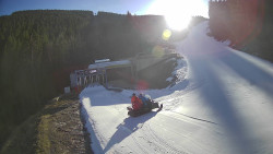 Modrá sjezdovka - dojezd k lanové dráze