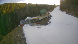 Modrá sjezdovka - dojezd k lanové dráze