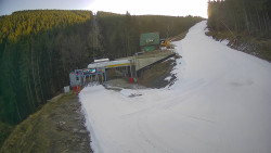 Modrá sjezdovka - dojezd k lanové dráze