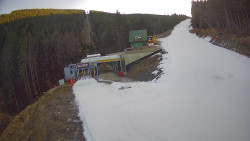 Modrá sjezdovka - dojezd k lanové dráze