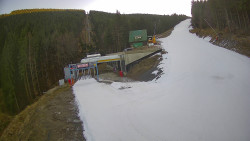 Modrá sjezdovka - dojezd k lanové dráze