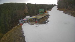 Modrá sjezdovka - dojezd k lanové dráze