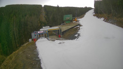 Modrá sjezdovka - dojezd k lanové dráze