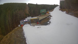 Modrá sjezdovka - dojezd k lanové dráze