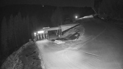 Modrá sjezdovka - dojezd k lanové dráze