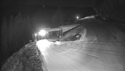 Modrá sjezdovka - dojezd k lanové dráze