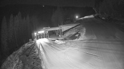 Modrá sjezdovka - dojezd k lanové dráze