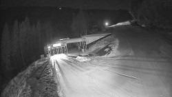 Modrá sjezdovka - dojezd k lanové dráze