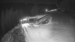 Modrá sjezdovka - dojezd k lanové dráze