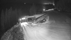 Modrá sjezdovka - dojezd k lanové dráze